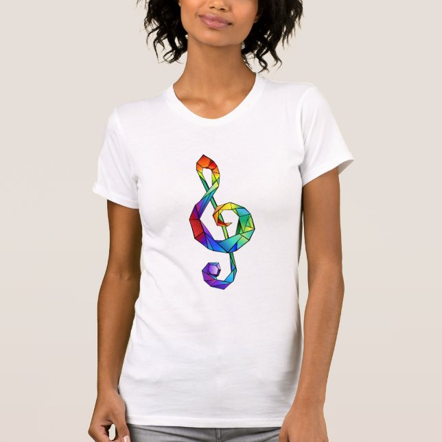 Rainbow musical key treble clef T-Shirt (Front)