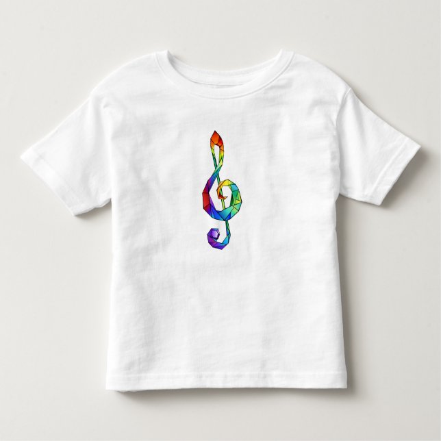 Rainbow musical key treble clef toddler T-Shirt (Front)