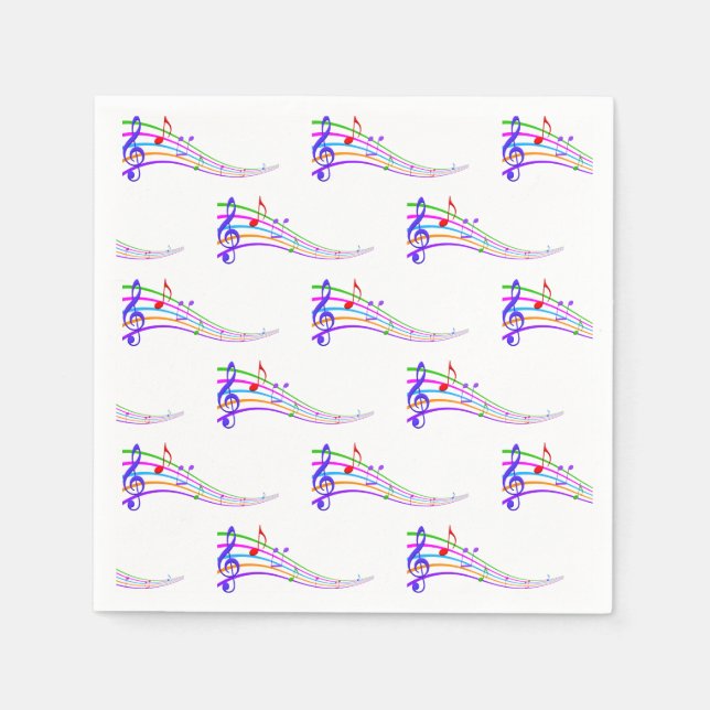 rainbow musical notes napkin (Front)