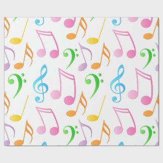 Rainbow Musical Notes Wrapping Paper