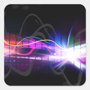 Rainbow Musical Wave Form Square Sticker