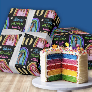 Rainbow Name Happy Birthday Wrapping Paper