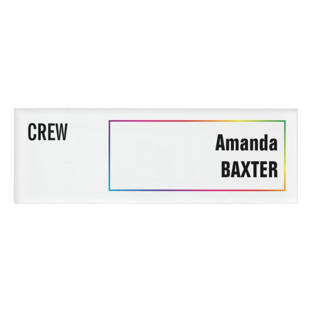 Rainbow Name Tag (Front)
