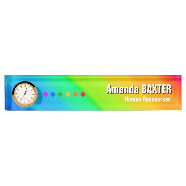 Rainbow Name Tag Nameplate (Front)
