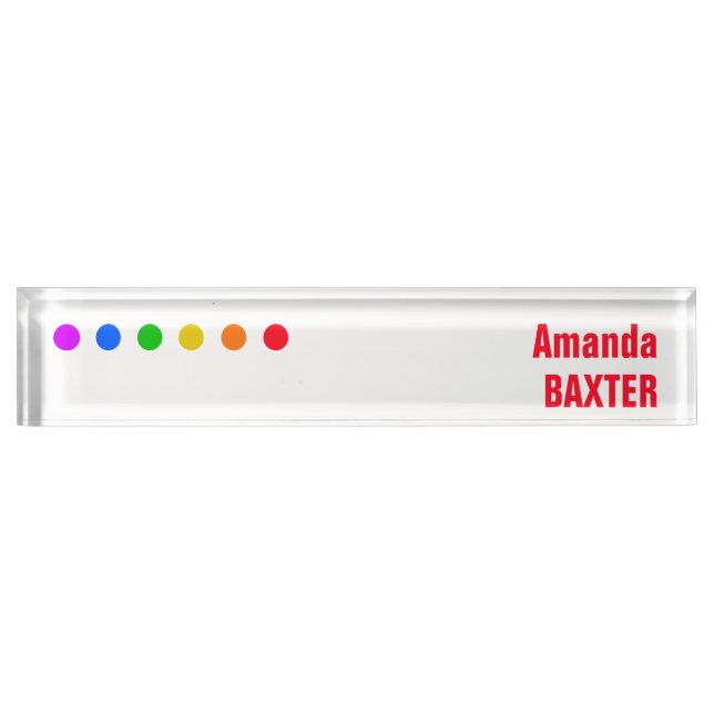Rainbow Name Tag Nameplate (Front)