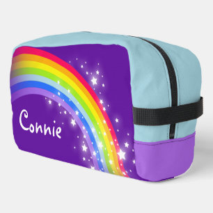 Rainbow named colourful kids pencil case dopp kit