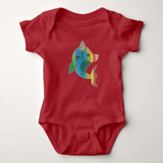 Rainbow Narwhal Baby Bodysuit
