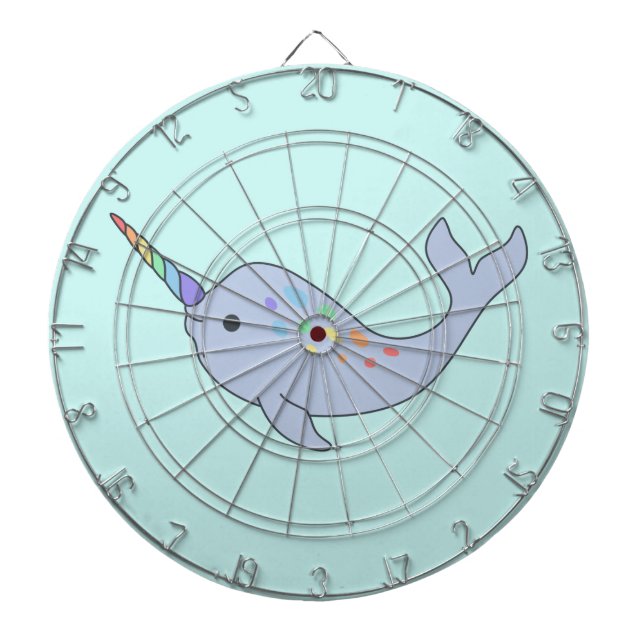 Rainbow Narwhal Dartboard (Front)