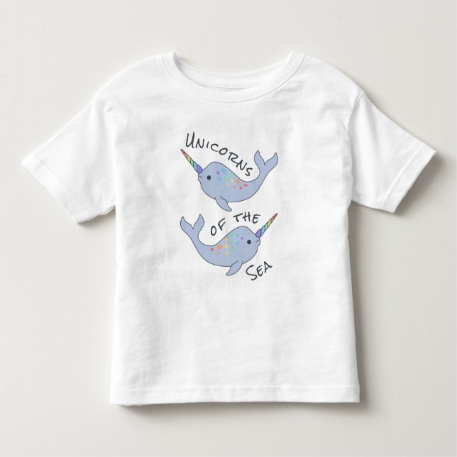 Rainbow Narwhal Sea Unicorn Toddler T-Shirt (Front)