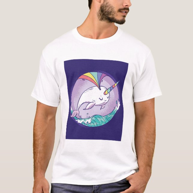Rainbow Narwhal T-Shirt (Front)