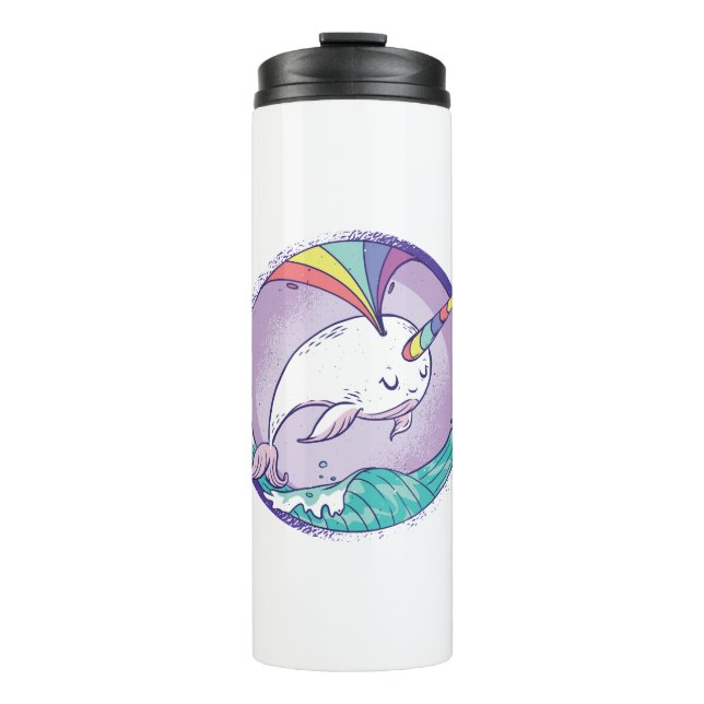 Rainbow Narwhale Thermal Tumbler (Front)