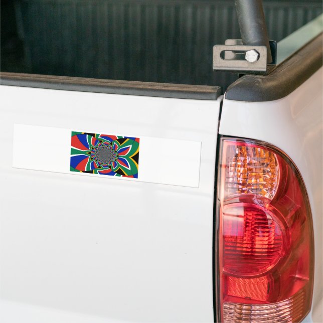 Rainbow Nation: Vibrant South Africa Art Print Bumper Sticker (On Truck)