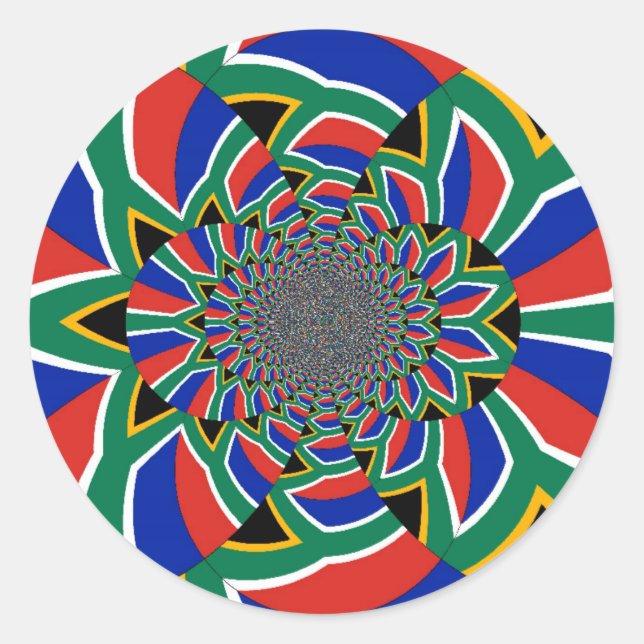 Rainbow Nation: Vibrant South Africa Art Print Classic Round Sticker (Front)
