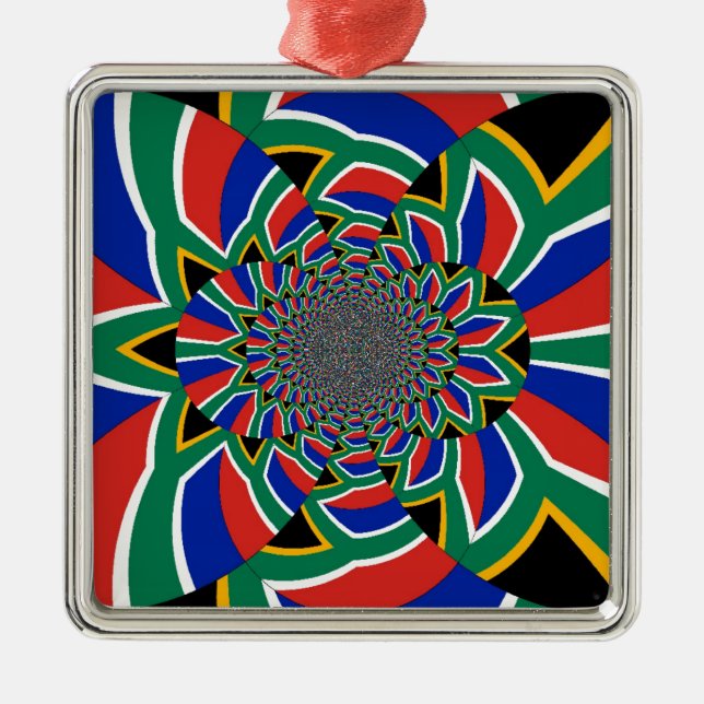 Rainbow Nation: Vibrant South Africa Art Print Metal Ornament (Front)