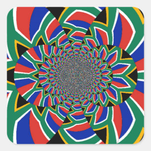 Rainbow Nation: Vibrant South Africa Art Print Square Sticker