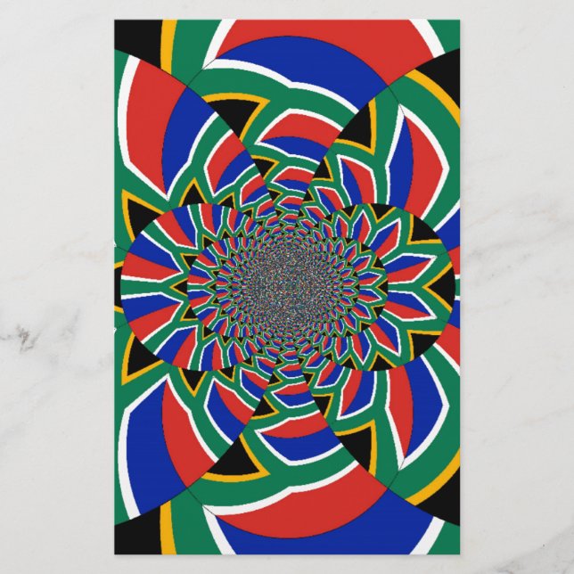 Rainbow Nation: Vibrant South Africa Art Print Stationery (Front)
