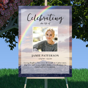 Rainbow, Nature Celebration of Life Photo Funeral Poster