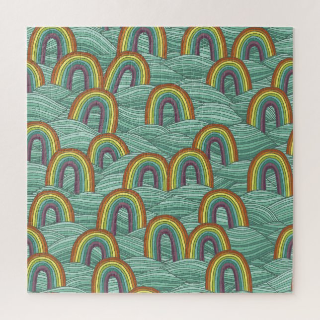 Rainbow Nature: Hand-Drawn Vintage Composition Jigsaw Puzzle (Vertical)