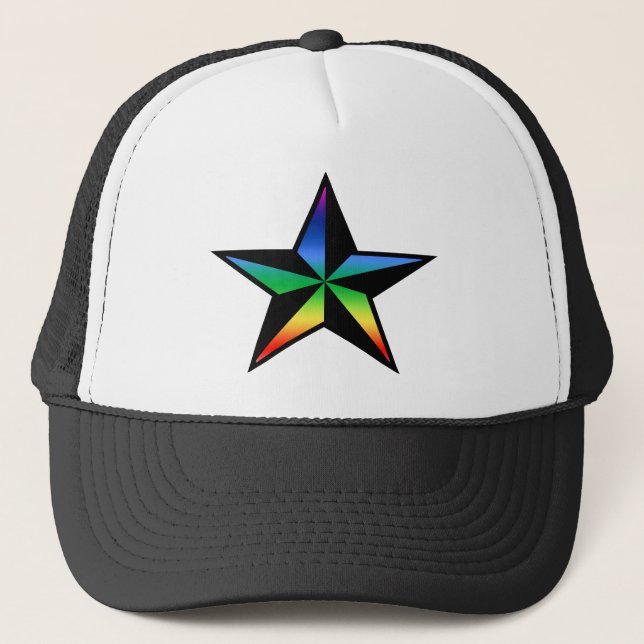 Rainbow Nautical Star Hat (Front)