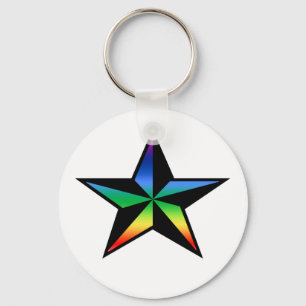 Rainbow Nautical Star Keychain
