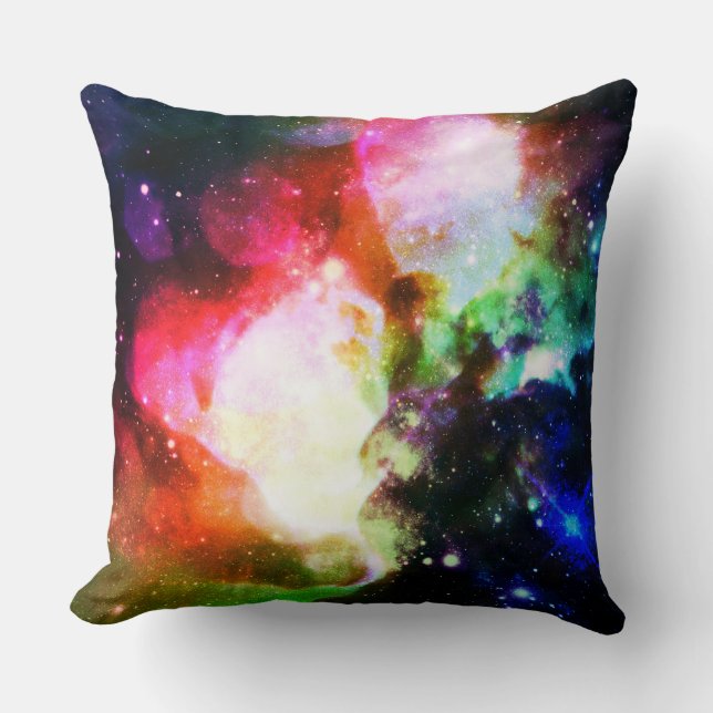 Rainbow Nebula Galaxy Pillow (Front)