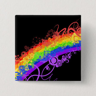Rainbow Nebula Vector Rainbow 15 Cm Square Badge