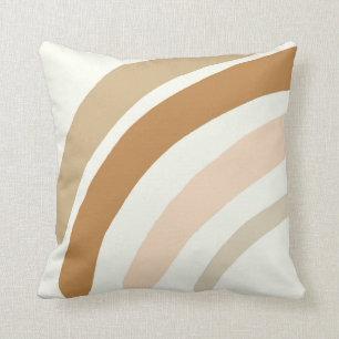 rainbow neutral nursery pillow, boho rainbow decor cushion