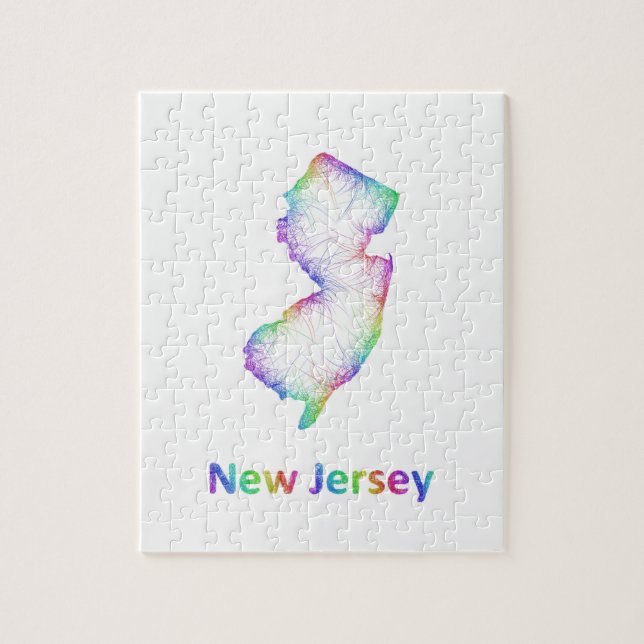 Rainbow New Jersey map Jigsaw Puzzle (Vertical)