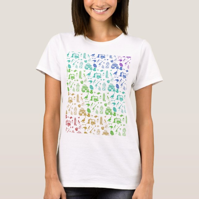 Rainbow New Zealand Pattern T-Shirt (Front)
