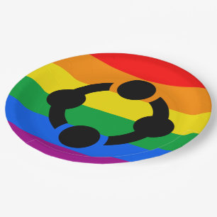 Rainbow Niche Pride Flag Paper Plate