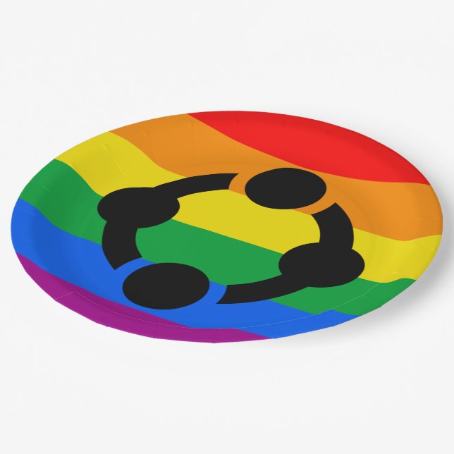 Rainbow Niche Pride Flag Paper Plate (Angled)