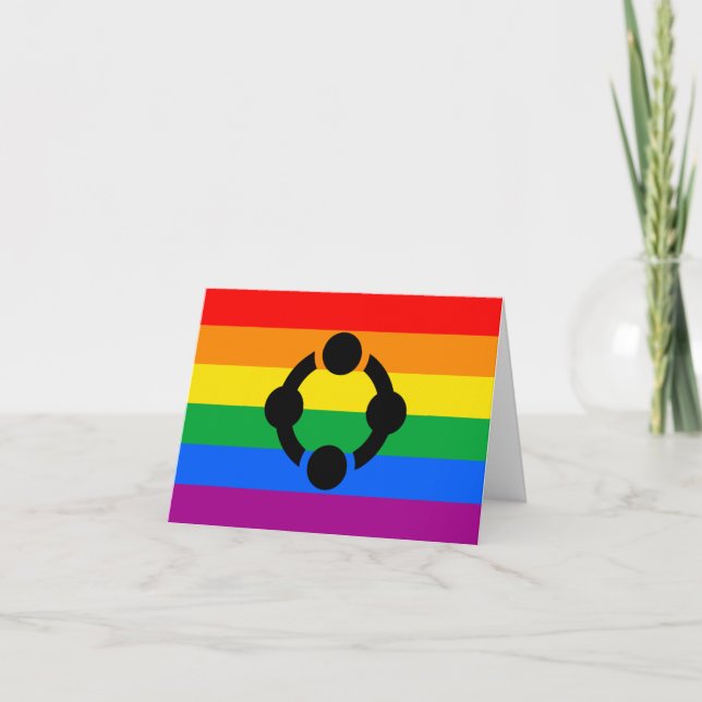Rainbow Niche Pride Flag Thank You Card (Front)