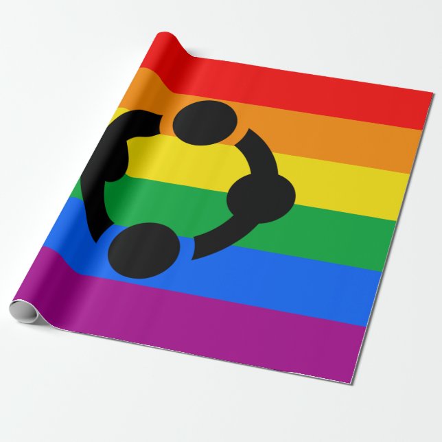 Rainbow Niche Pride Flag Wrapping Paper (Unrolled)