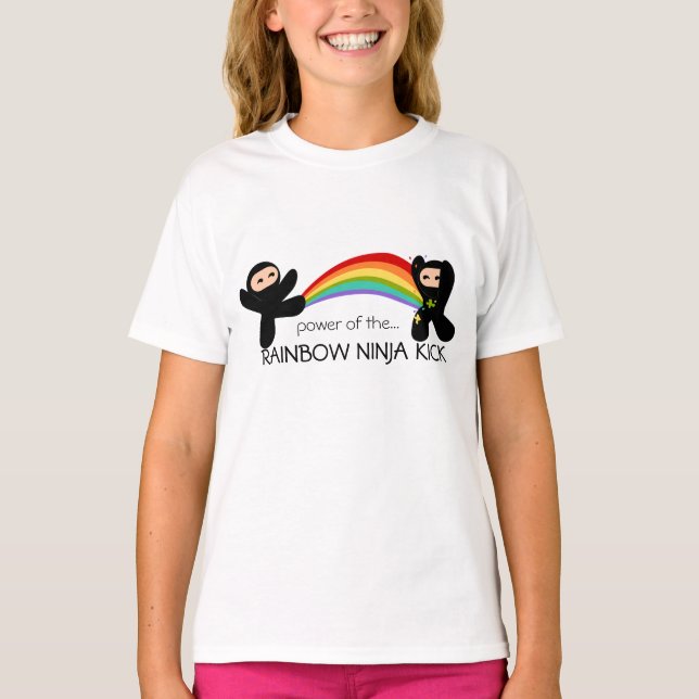 Rainbow Ninja Kick T-Shirt (Front)