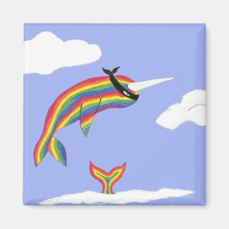 Rainbow Ninja Narwhal Magnet