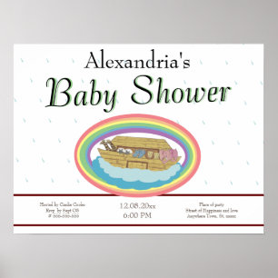 Rainbow Noah's Ark Baby Shower invitation Poster