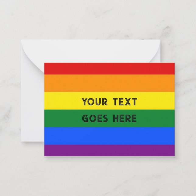 RAINBOW note card blank flat to personalise (Front)