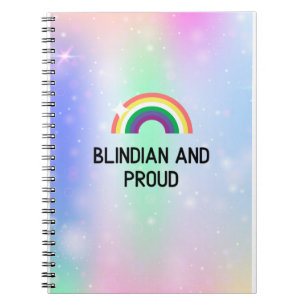 Rainbow notebook, blindian and proud notebook