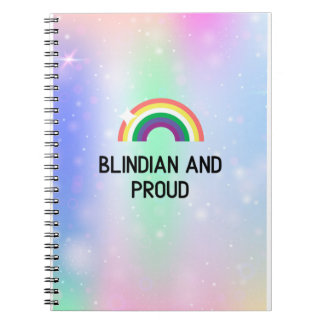 Rainbow notebook, blindian and proud notebook