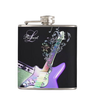 Rainbow Notes Monogram Electric Guitar Flask