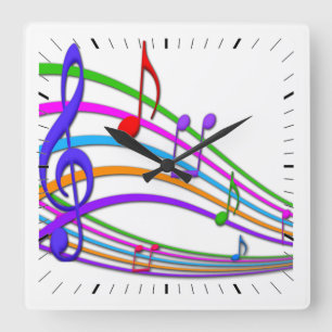 Rainbow Notes Music Wall Clock