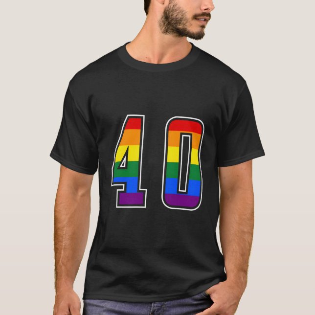 Rainbow Number 40 Team Junior Numbered Uniform T-Shirt (Front)