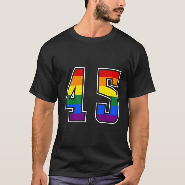 Rainbow Number 45 Team Junior Numbered Uniform T-Shirt (Front)