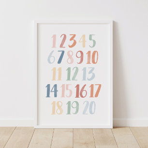 Rainbow Numbers 1-20 Classroom Decor