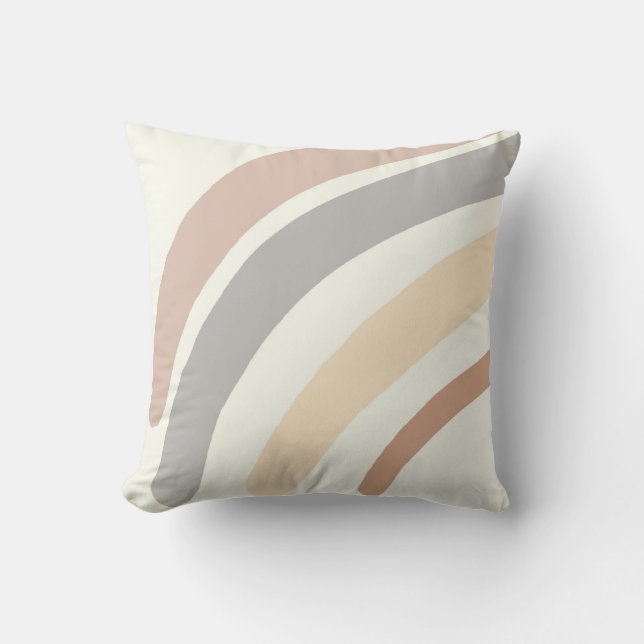 rainbow nursery pillow, neutral boho nursery decor cushion (Front)