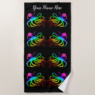 Rainbow Octopus - Beach Towel