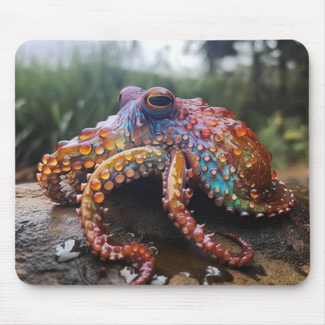 Rainbow Octopus  Mouse Pad (Front)