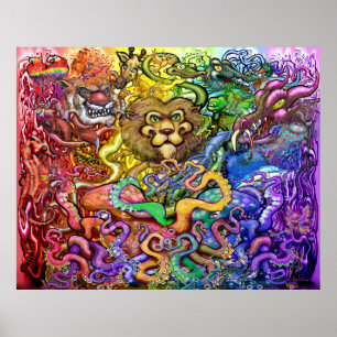 Rainbow of Animals Poster