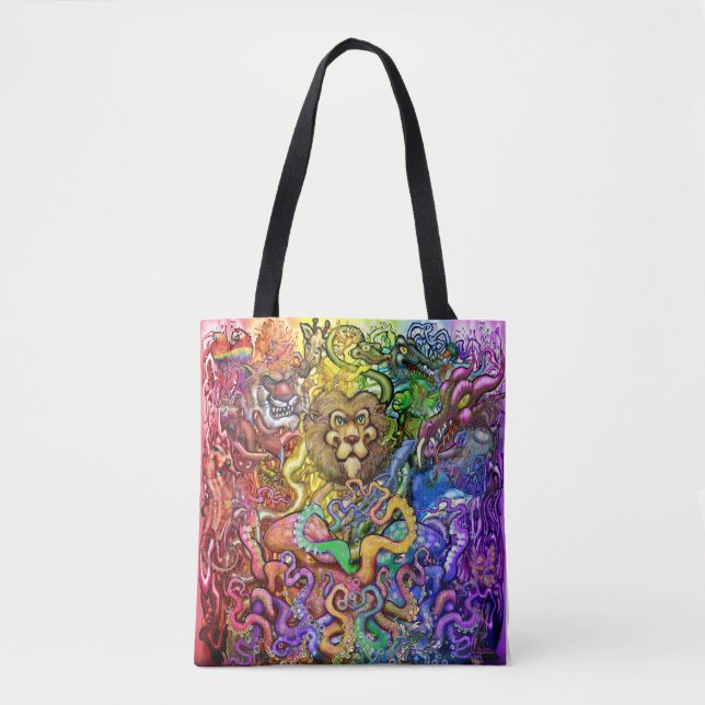 Rainbow of Animals Tote Bag (Front)