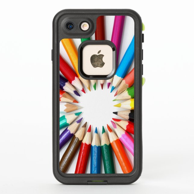 Rainbow of Artists Coloured Pencils LifeProof iPhone Case (Back)